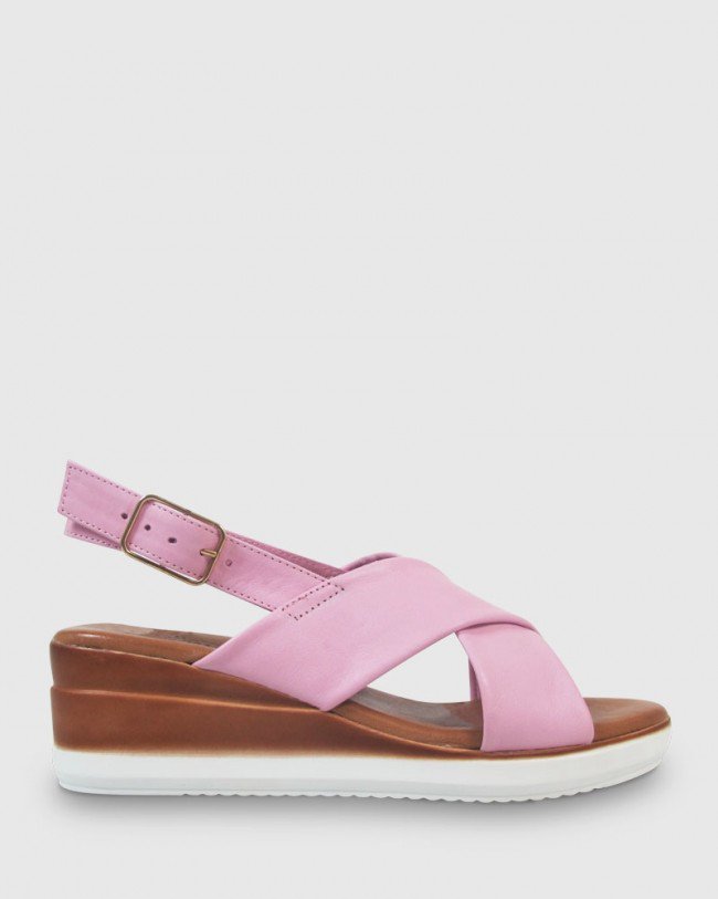 Wittner Kila Pink Leather Slingback Wedge