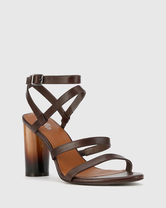 Wittner Roger Chocolate Leather Block Heel Sandal