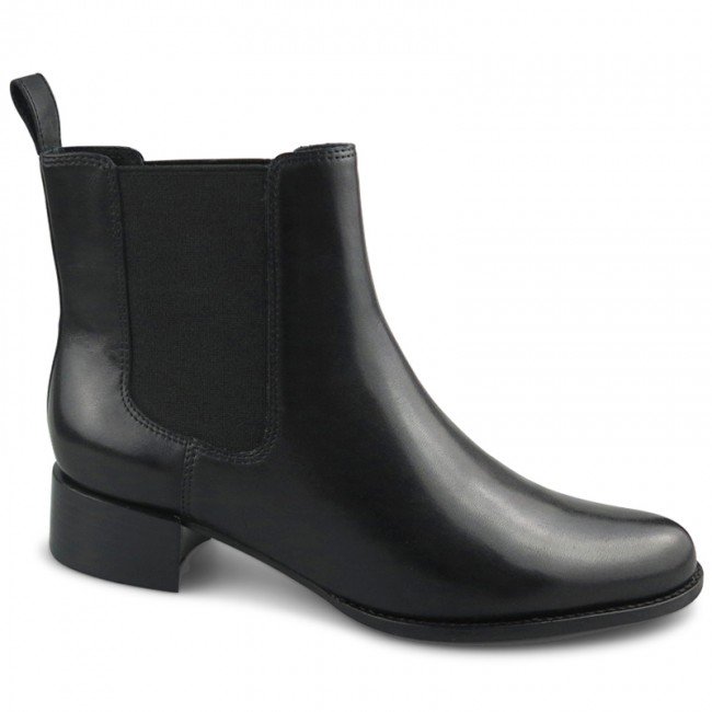 Wittner Baelans Black Leather Elasticated Gusset Chelsea Ankle Boot