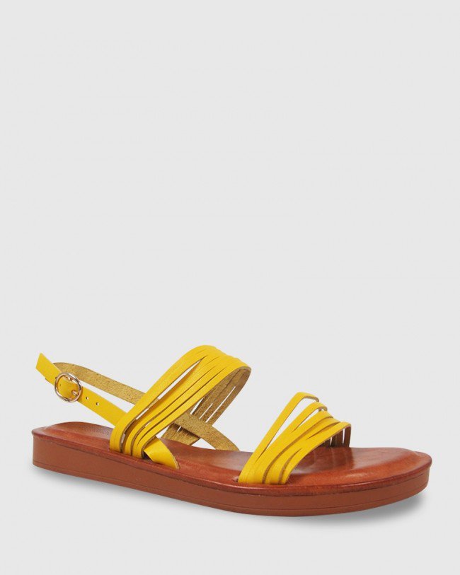 Wittner Evelyn Canary Yellow Leather Sandal