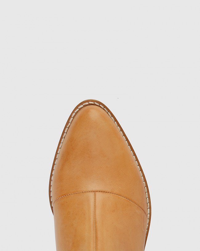 Wittner Jarell Tan Leather Elasticated Gusset Ankle Boot