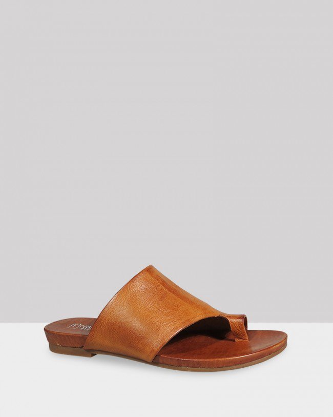 Wittner Lang Coconut Leather Open Toe Flat Slide
