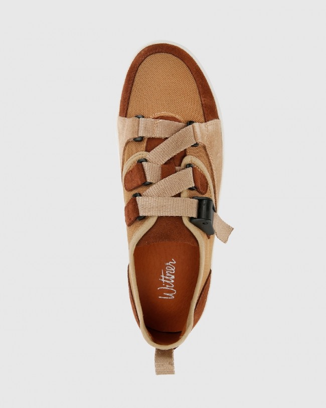 Wittner Gazelle Brown Suede & Mesh Sneaker