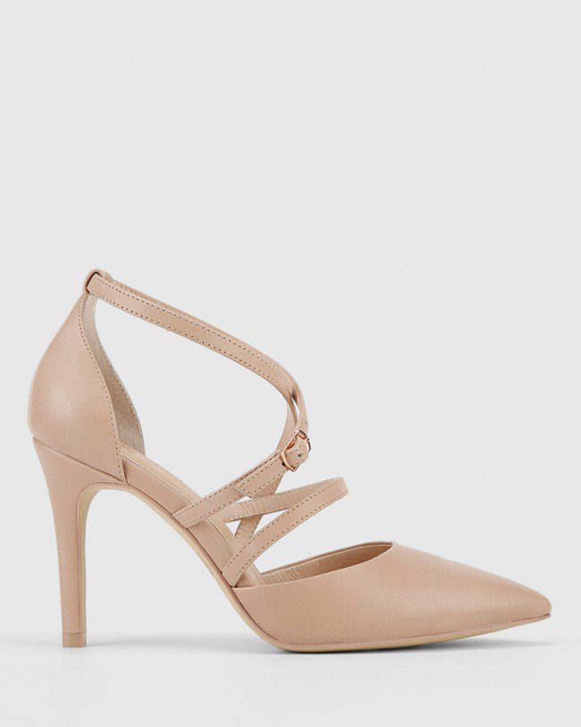 Wittner Hanisha Nude Leather Pointed Toe Stiletto Heel