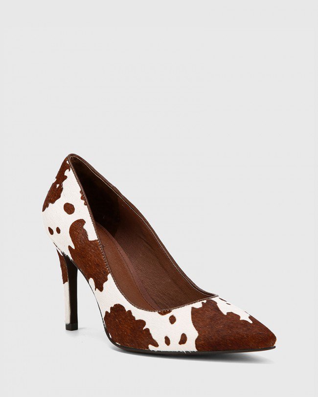 Wittner Hilson Cow Print Hair On Leather Stiletto Heel