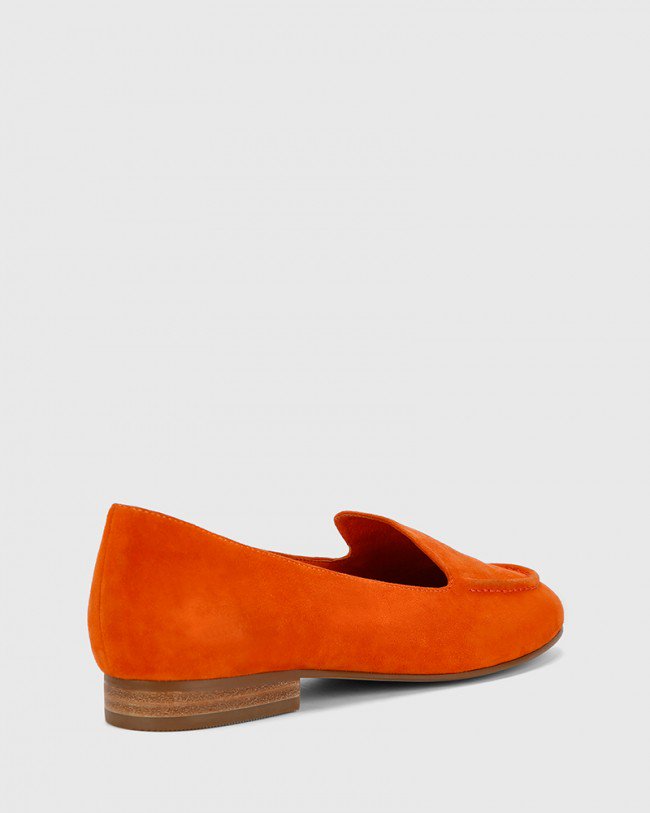 Wittner Brielle Burnt Orange Suede Leather Round Toe Flat