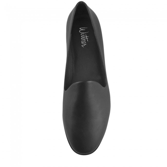 Wittner Alpine Black Leather Pointed Toe Flat