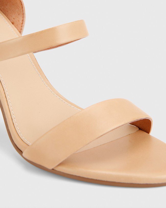 Wittner Rivera Nude Leather Block Heel Sandal