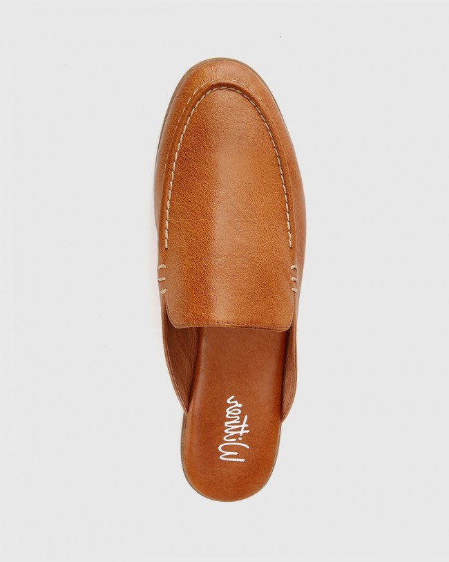 Wittner Anzel Coconut Leather Almond Toe Flat Mule