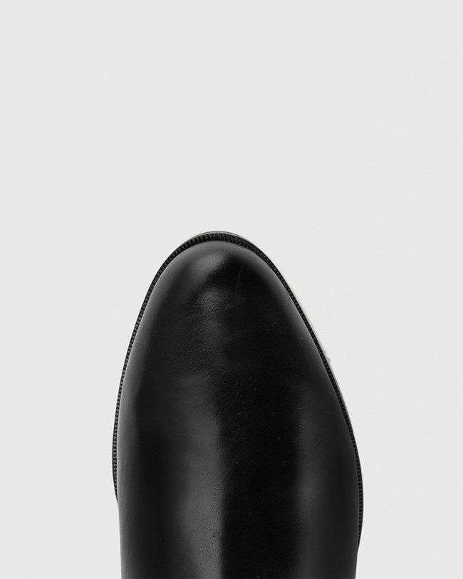 Wittner Gavin Black Nappa Leather Pull On Ankle Boot