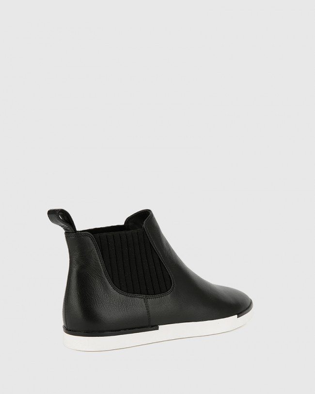 Wittner Adonia Black Leather Gusset Ankle Boot