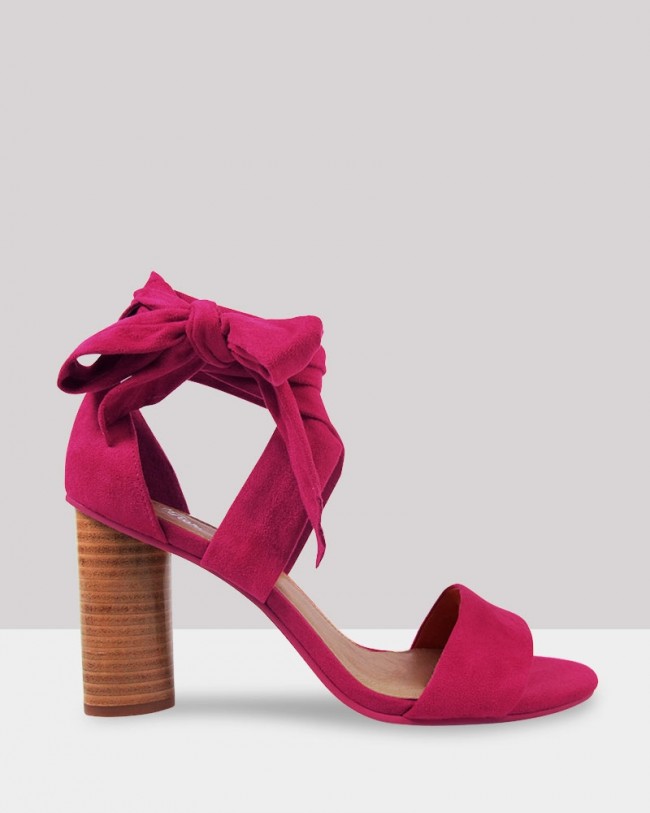 Wittner Robbie Hot Pink Suede Block Heel Sandal