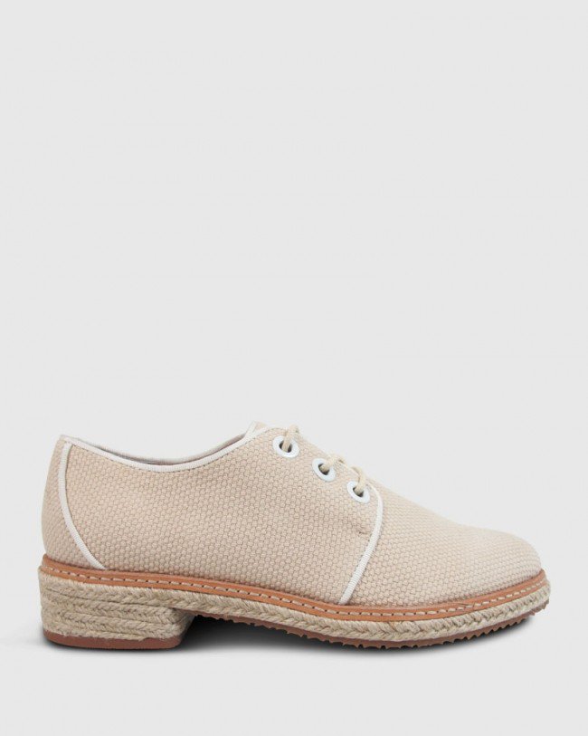 Wittner Manual Nude Woven Fabric Brogue