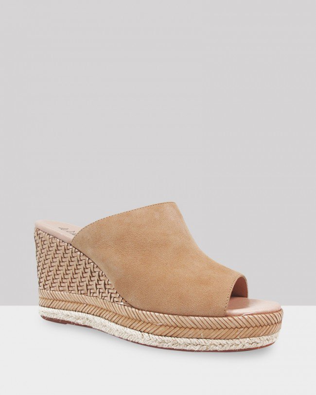 Wittner Vaughn Taupe Suede Open Toe Wedge