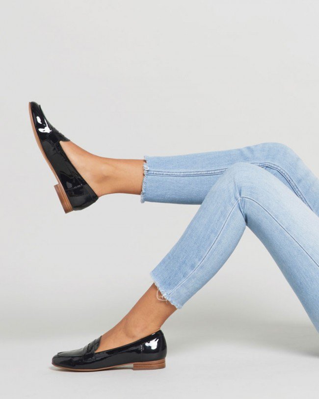 Wittner Benton French Navy Patent Round Toe Loafer