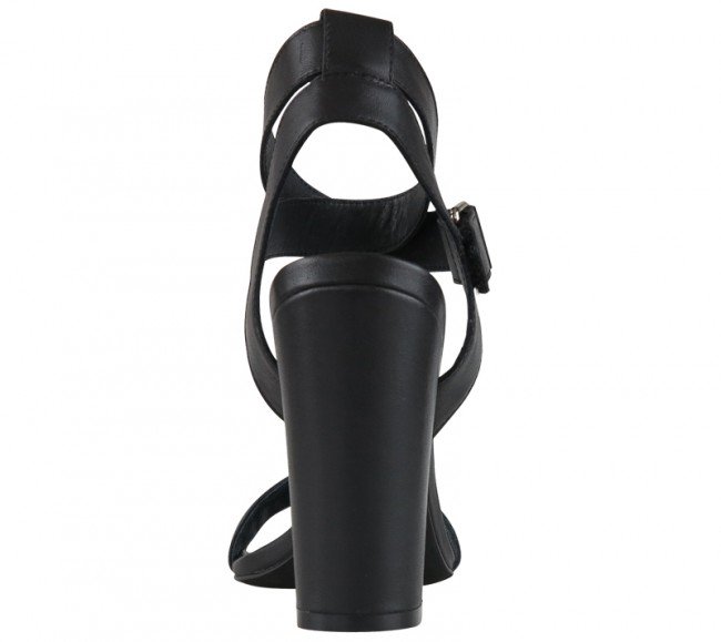 Wittner Ralexx Black Leather Open Toe Block Heel