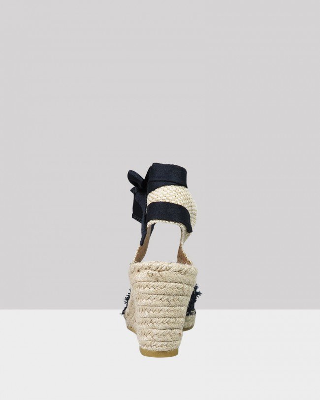 Wittner Zerra Navy Canvas Espadrille Wedge