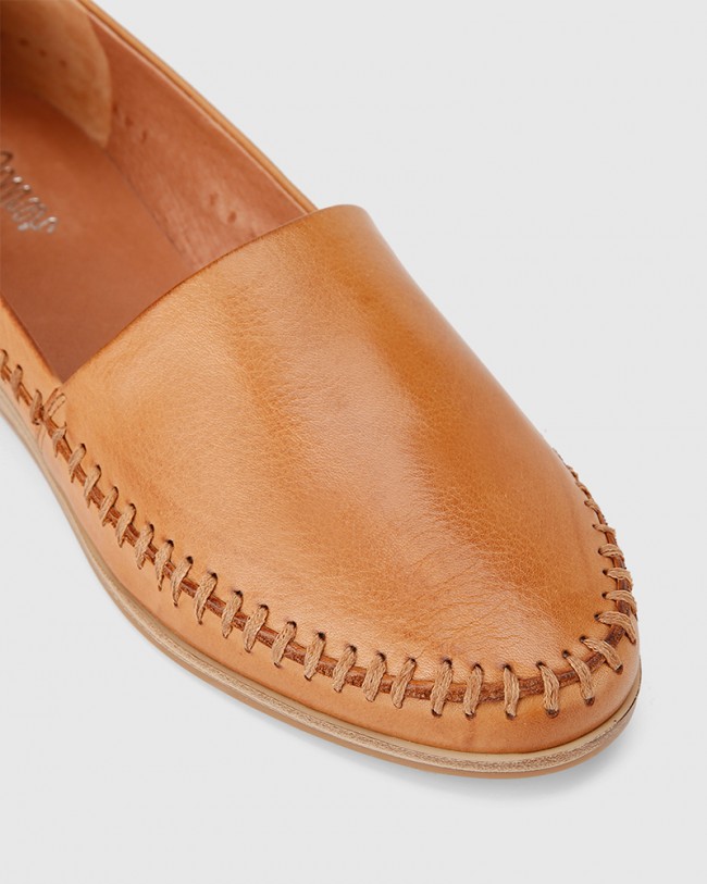 Wittner Christy Coconut Leather Wedge Slip On Flat