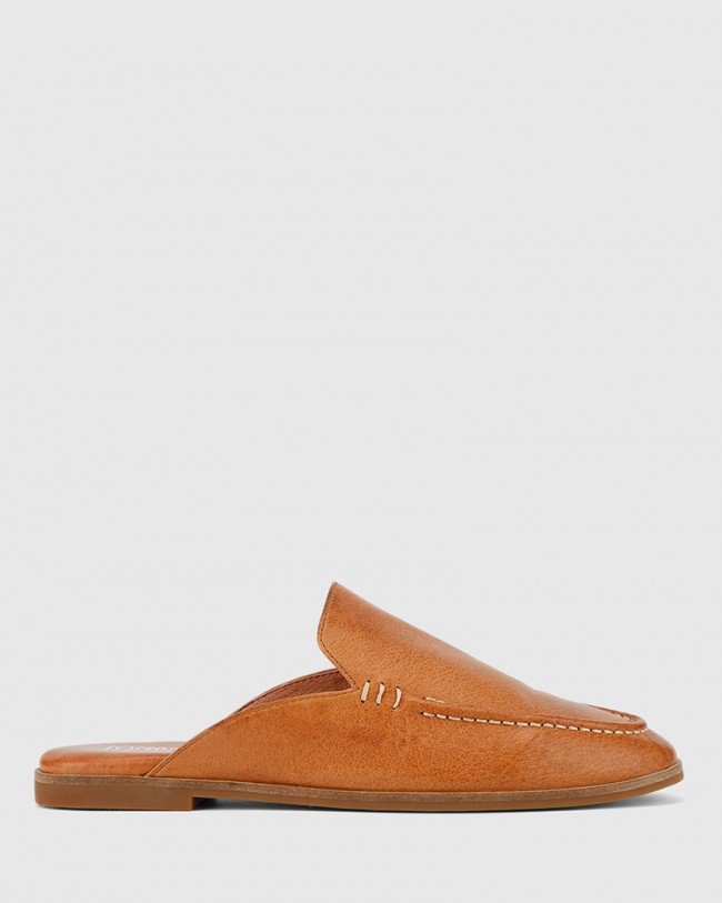 Wittner Anzel Coconut Leather Almond Toe Flat Mule