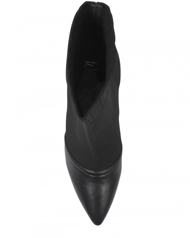 Wittner Heera Black Stretch Knit High Heel Ankle Boot