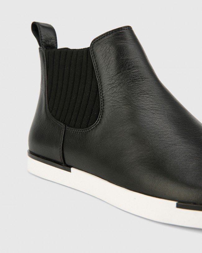 Wittner Adonia Black Leather Gusset Ankle Boot