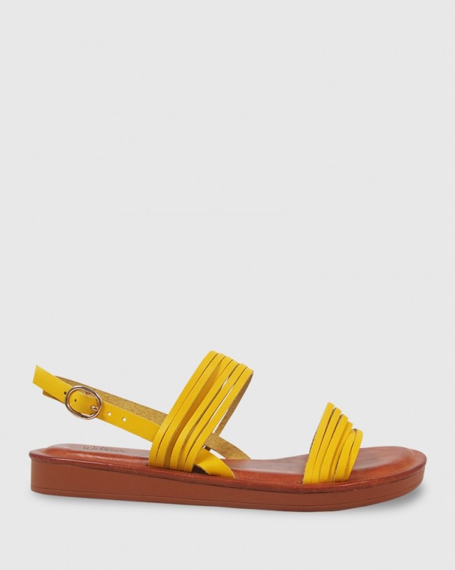 Wittner Evelyn Canary Yellow Leather Sandal