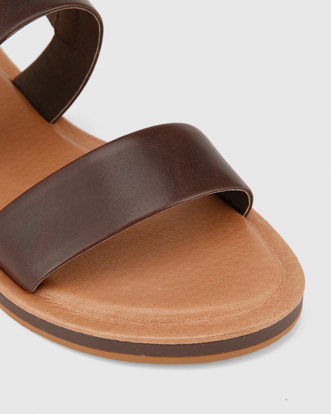 Wittner Elissa Chocolate Leather Flat Sandal