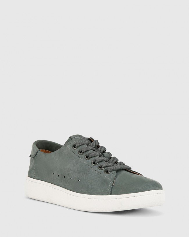 Wittner Graphite Grey Nubuck Leather Lace Up Sneaker