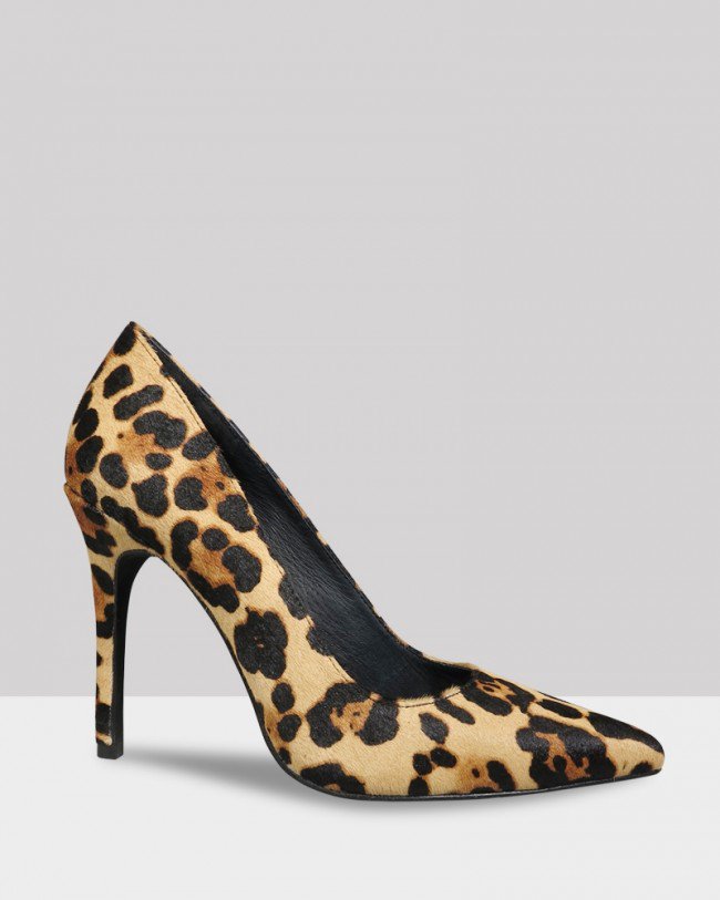 Wittner Tracey Leopard Print Pony Hair Pointed Toe Stiletto Heel