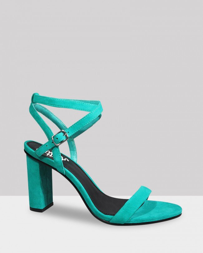Wittner Raven Jade Suede Open Toe Block Heel Sandal