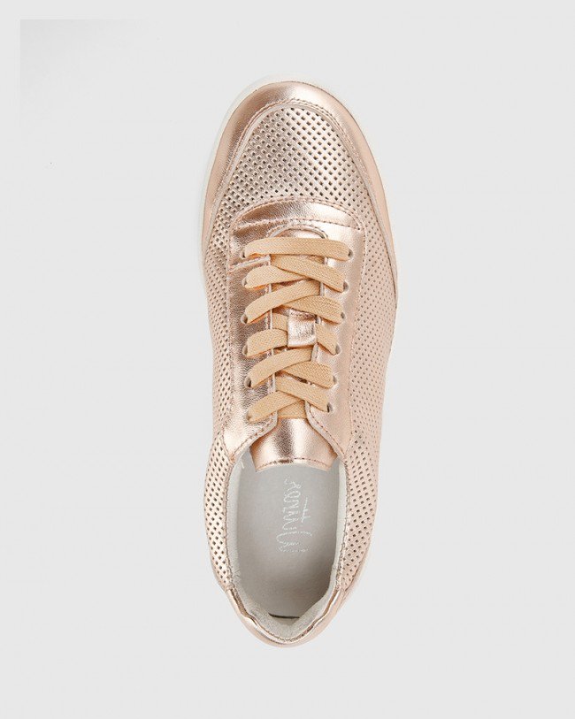 Wittner Grady Rose Gold Metallic Leather Sneaker