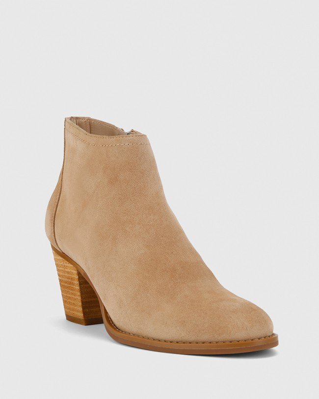 Wittner Kylar Camel Suede Leather Ankle Boot