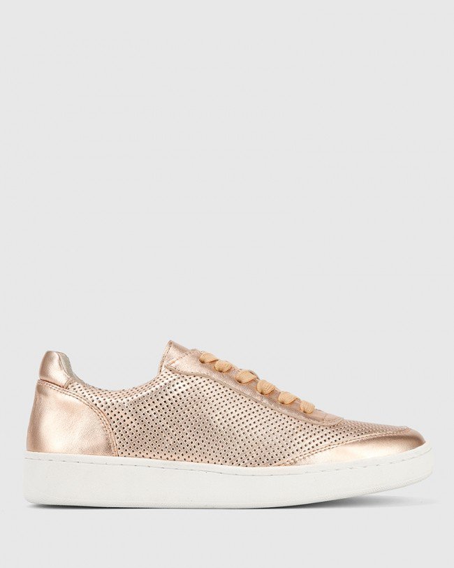 Wittner Grady Rose Gold Metallic Leather Sneaker