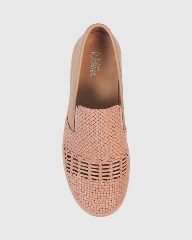 Wittner Delmont Nude Leather Slip On Sneaker