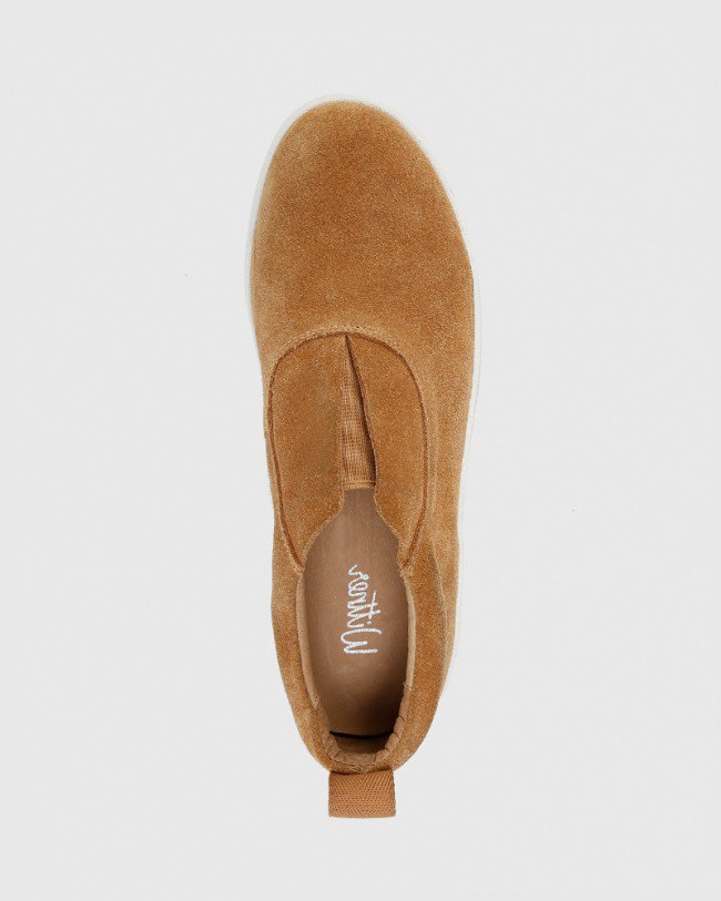 Wittner George Caramel Suede Leather Slip On Sneaker