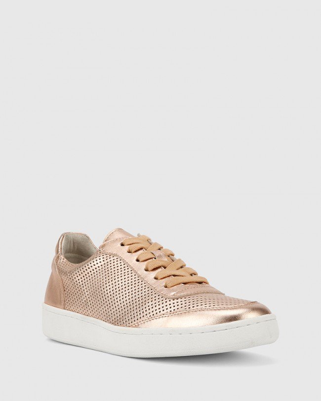 Wittner Grady Rose Gold Metallic Leather Sneaker