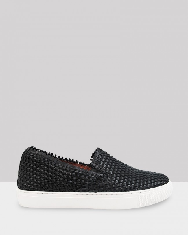 Wittner Brent Black Weave Slip On Sneaker