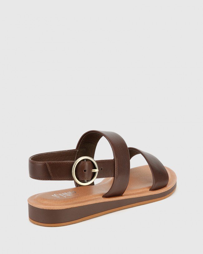 Wittner Elissa Chocolate Leather Flat Sandal
