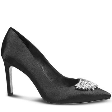 Wittner Henshaw Black Satin Embelished Stiletto Heel