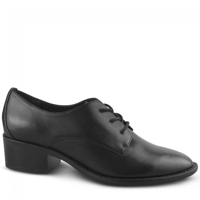 Wittner Farris Back Leather Block Heel Brogue