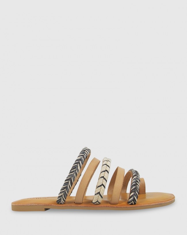 Wittner Fabiola Natural Leather Flat Sandal