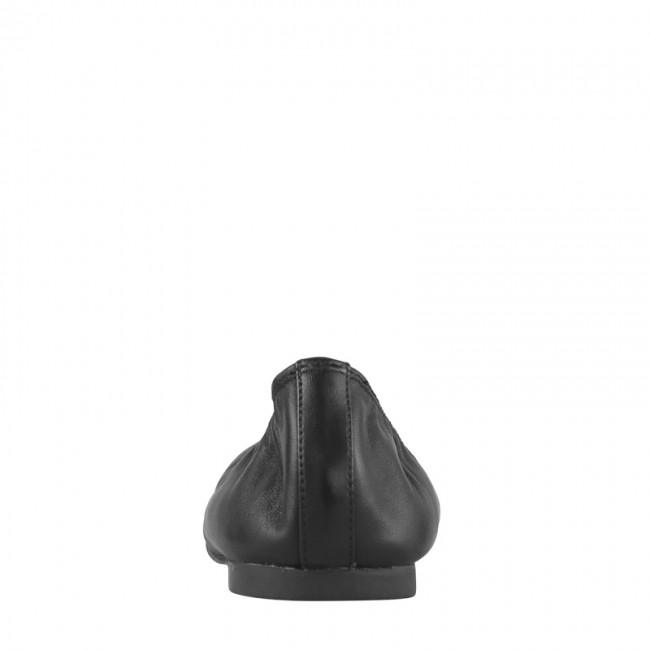 Wittner Cedric Black Leather Elasticated Ballet Flat