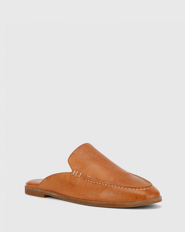 Wittner Anzel Coconut Leather Almond Toe Flat Mule