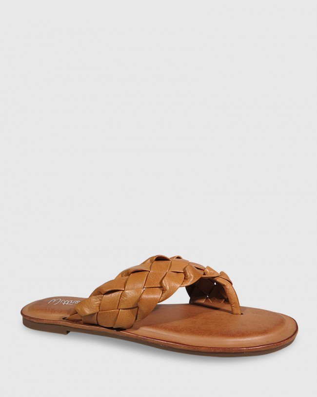 Wittner Frame Coconut Leather Weave Flat Slide