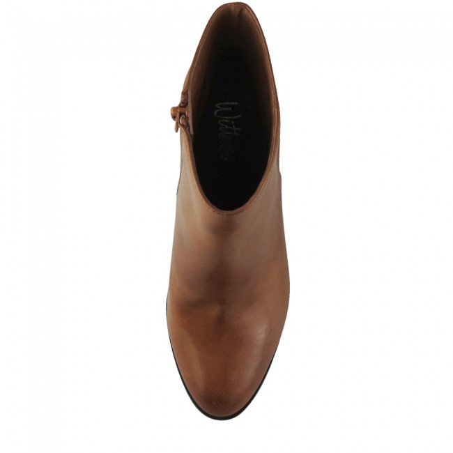 Wittner Royston Cognac Leather Block Heel Ankle Boot