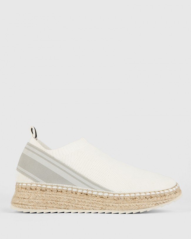 Wittner Arlott White Knit Espadrille Sneaker