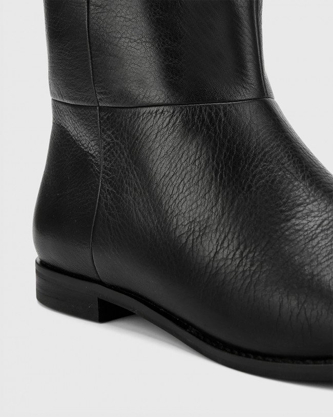 Wittner Bindigo Black Scotch Leather Pull On Long Boot
