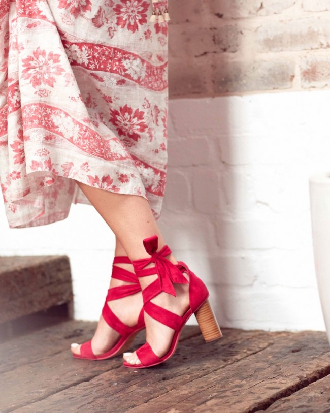 Wittner Robbie Hot Pink Suede Block Heel Sandal