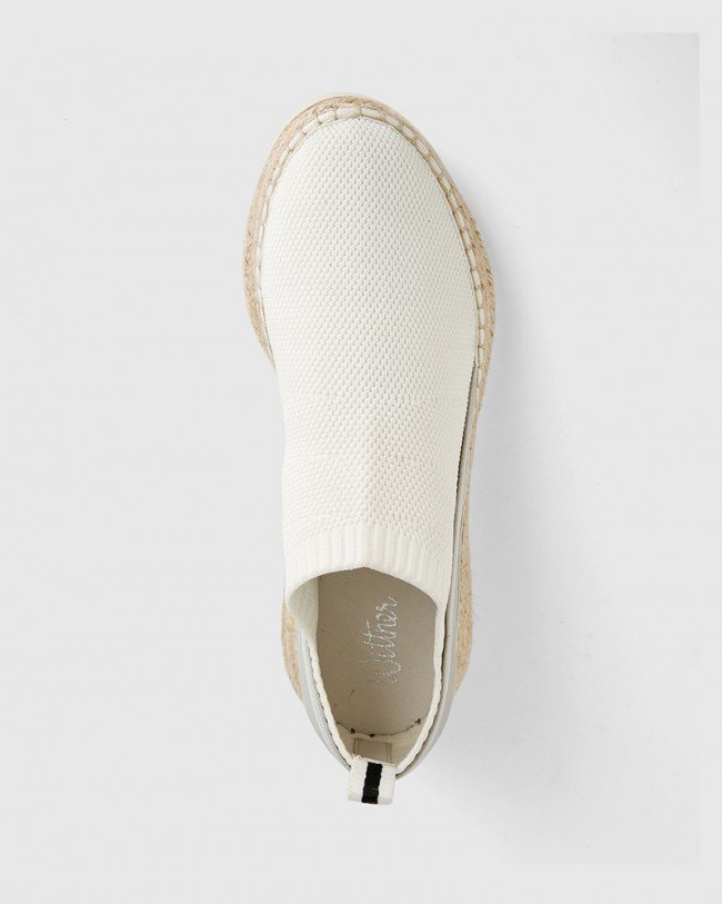 Wittner Arlott White Knit Espadrille Sneaker
