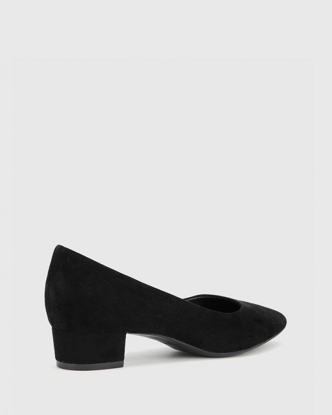 Wittner Armin Black Suede Pointed Toe Block Heel